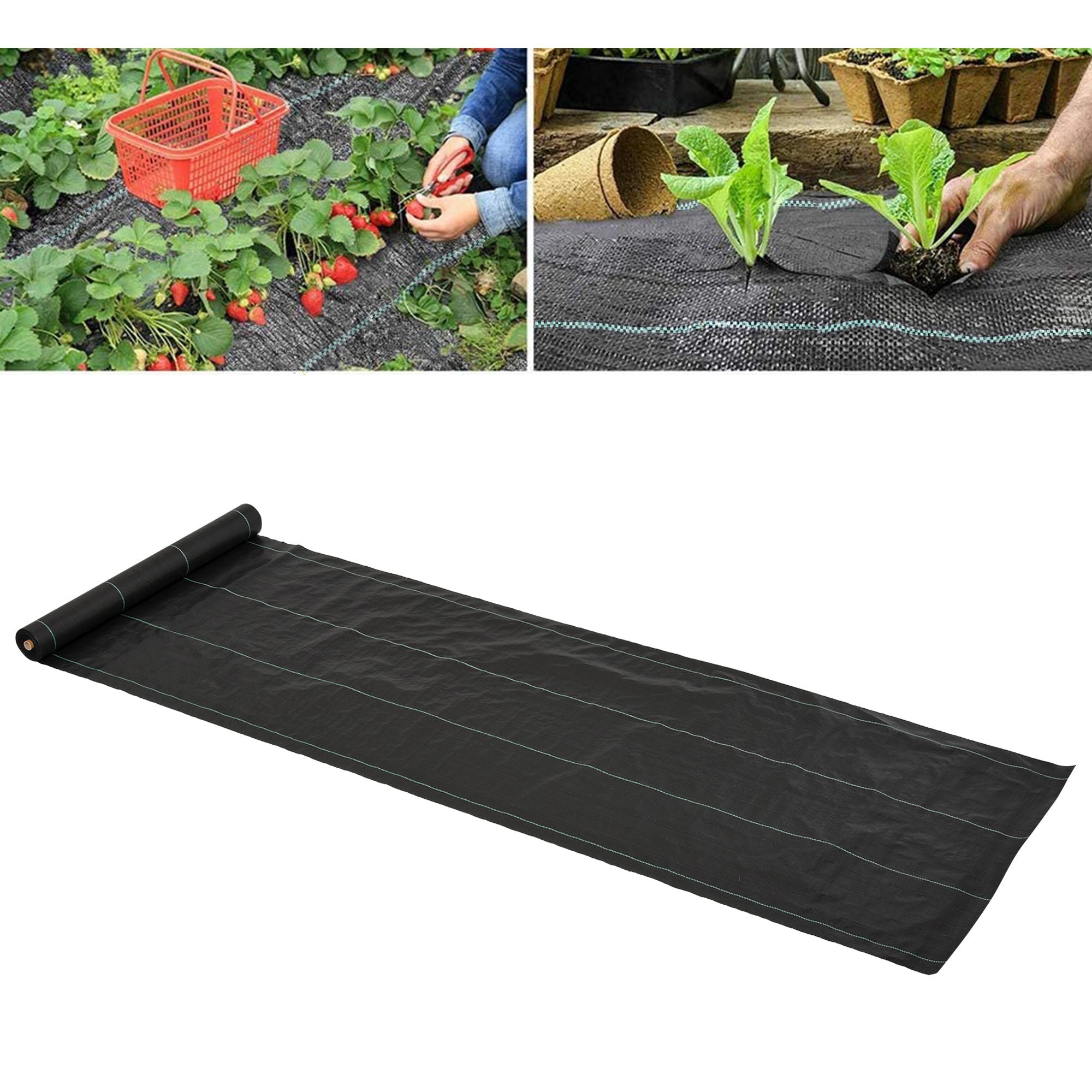 Outsunny 1m x 50m Weed Control Membrane, Heavy Duty Weed Control Barrier Fabric, 90gsm Ground Cover for Patios, Garden, Flower beds, Landscaping 