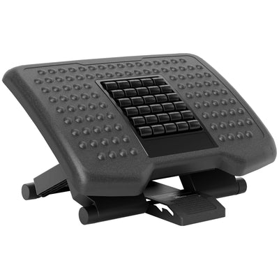 HOMCOM Three-Level, Multi-Angle Massage Footrest - Black 