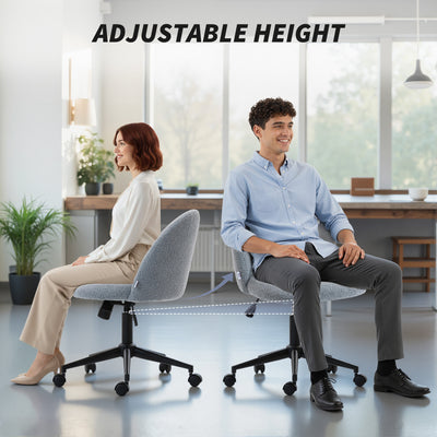 HOMCOM Teddy Fleece Office Chair with Wheels - Grey 