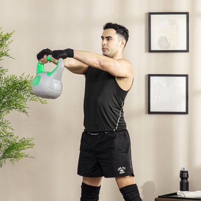 SPORTNOW Kettlebell, 16kg Kettle Bells with Handle for Home Gym Weight Lifting and Strength Training, Green and Grey 