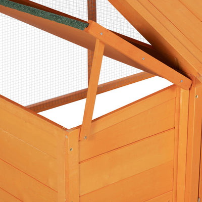 PawHut Wooden Chicken Coop with Nesting Box, Openable Roof, for 4-8 Chickens 