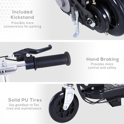 HOMCOM Outdoor Ride On Powered Scooter 120W Motor Bike 2 x 12V Battery - Black 