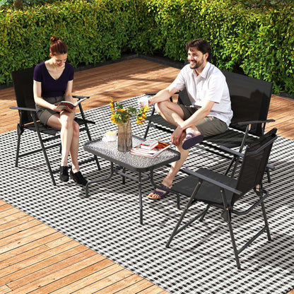 Outsunny 4 Pieces Patio Furniture Set - Black 