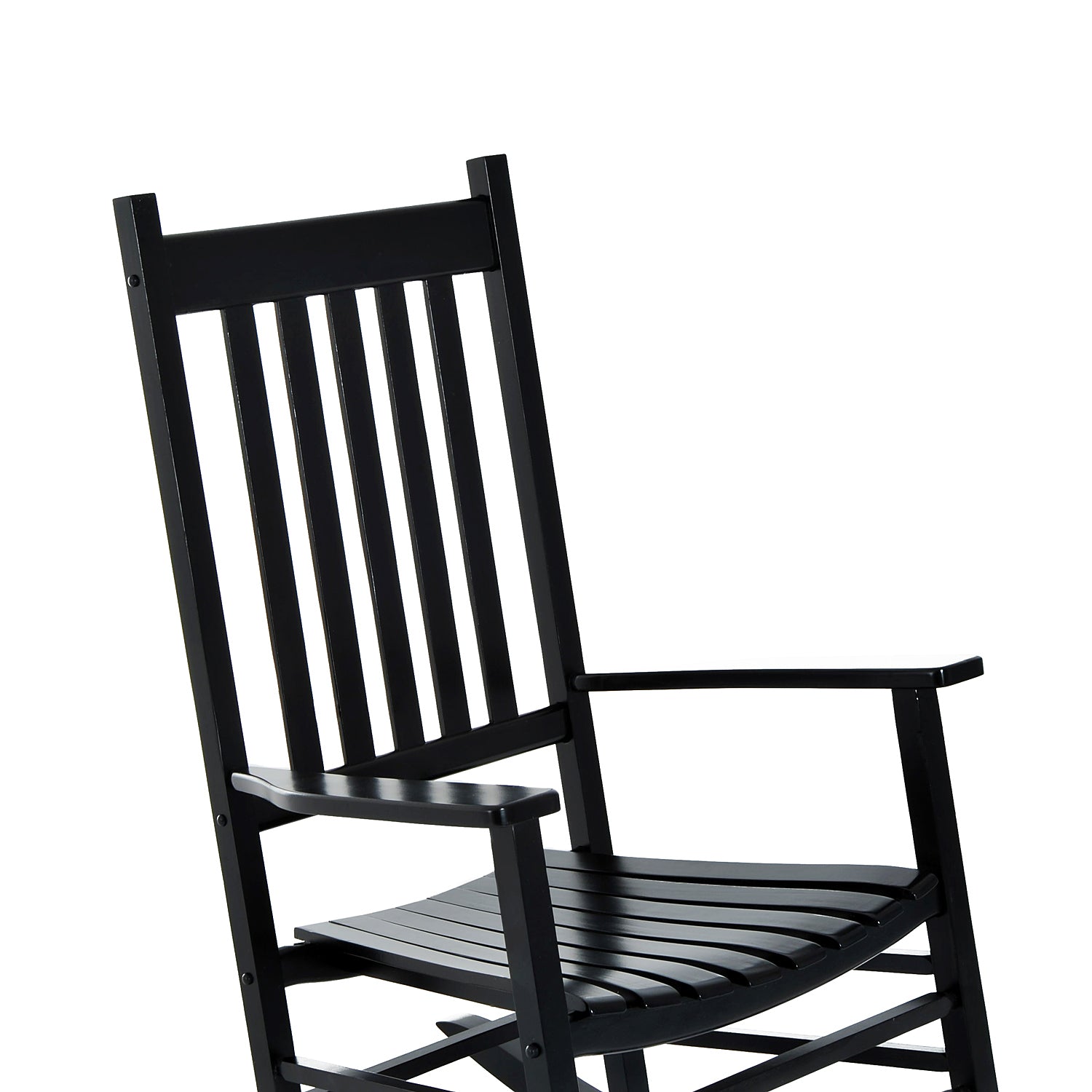 Outsunny Outdoor Porch Rocking Chair Armchair Wooden Patio Rocker Balcony Deck Garden Seat Black 