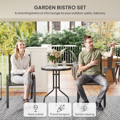Outsunny Three-Piece Outdoor Garden Set - Black 
