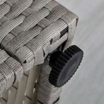 Outsunny Six-Piece Rattan Sofa Set, with Glass-Top Table - Mixed Grey 