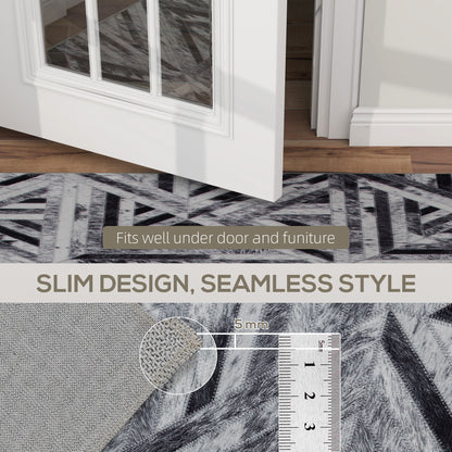 HOMCOM Modern Area Rug, Triangle Pattern Non-Slip Washable Rug, Chenille Floor Carpet for Living Room, Bedroom, Dining Room, Home Office, 290 x 200 cm, Black