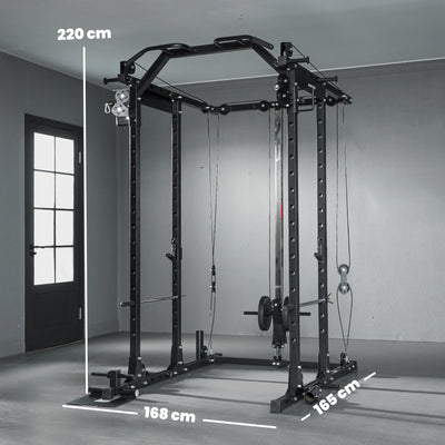 SPORTNOW Lat Pull-Down Home Gym Machine with Cable Crossover for Home Strength Training, Black 