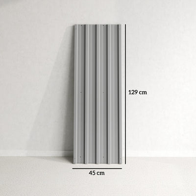 Outsunny Set of 12 Corrugated Steel Roof Sheet Panels - Light Grey 