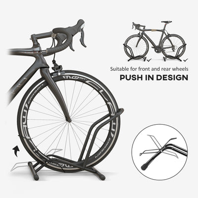 SPORTNOW Bike Floor Stand Set of 2, Portable Bike Rack for 16"-29" Kid's/Mountain/Road Bikes Garage Indoor Outdoor Use 