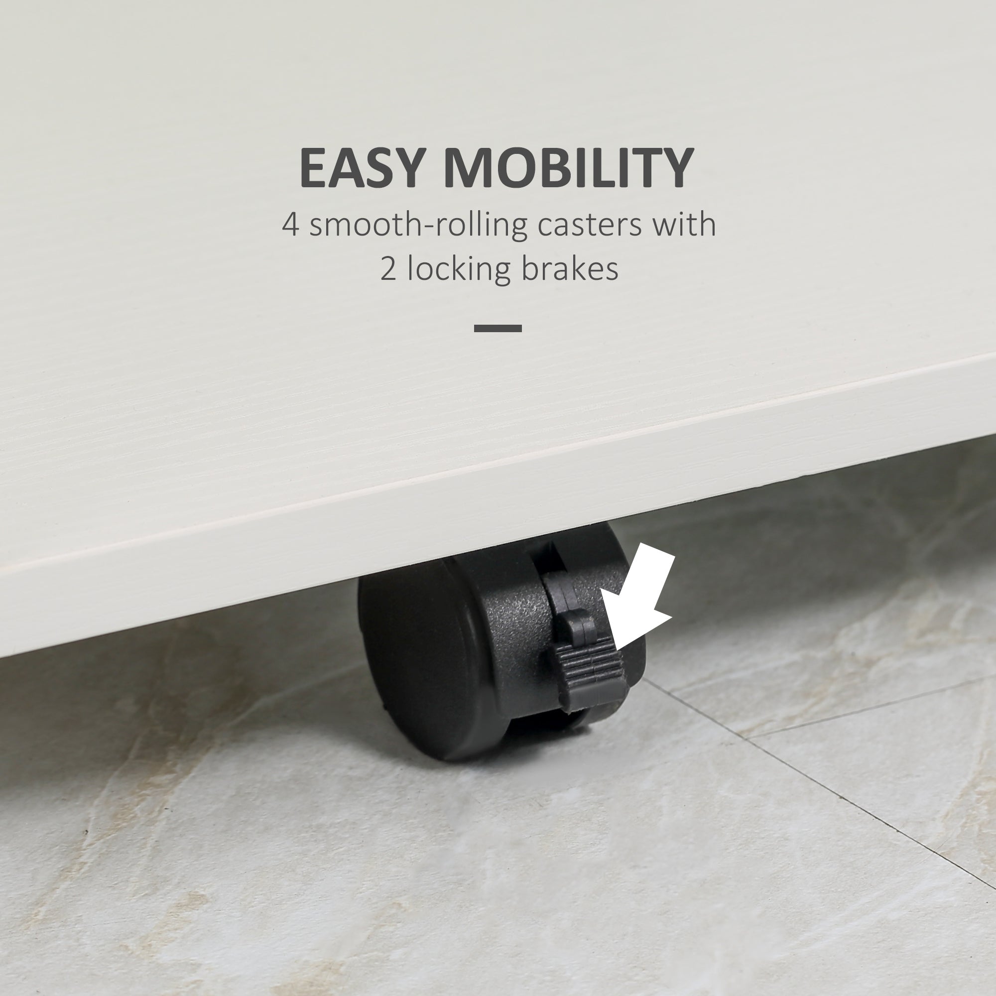 HOMCOM Multi-Storage Compact Work Desk, with Wheels - White 