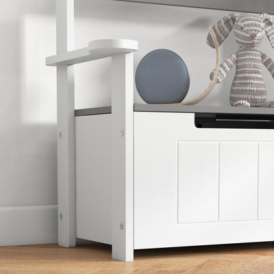 AIYAPLAY 2-in-1 Toy Box for Kids with Lid for Bedroom, Nursery, Playroom, Grey 