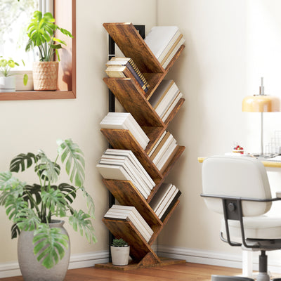 HOMCOM Eight-Section Tree Bookcase - Wood-Effect 