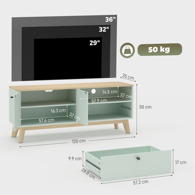 HOMCOM TV Stand Cabinet for Television up to 36 Inch, Modern TV Unit with 2 Doors, Entertainment Center with Adjustable Shelf 