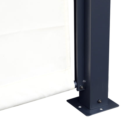 Outsunny Metal Pergola With Canopy Retractable Pergola Canopy 3Lx3Wx2.3H m Garden Gazebo Party Tent Sun Shelter Cover - Cream White/Black