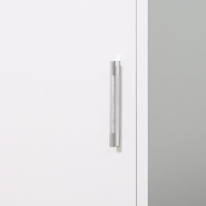 kleankin Tall Mirrored Bathroom Cabinet, Bathroom Storage Cupboard, Floor Standing Tallboy Unit with Adjustable Shelf, White 