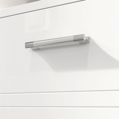 kleankin Under Sink Cabinet, Bathroom Vanity Unit, Pedestal Under Sink Design, Storage Cupboard with Adjustable Shelf, High Gloss, White 