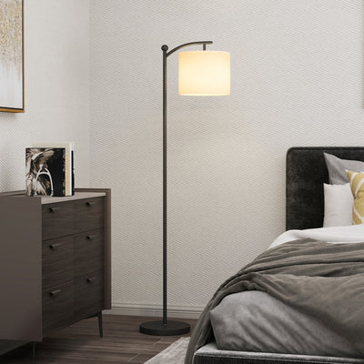 HOMCOM LED Floor Lamp, Stepless Dimmable Reading Standing Lamp with Magnetic Remote Control and 11 Colours Temperature & 11 Brightness Levels, 60 Min Timer for Living Room, Bedroom, Office, Black 