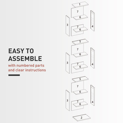 HOMCOM 260 Narrow CD Storage Unit - Black 