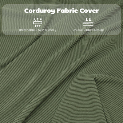 HOMCOM Set of Four Folding Corduroy Seat Chairs - Green 