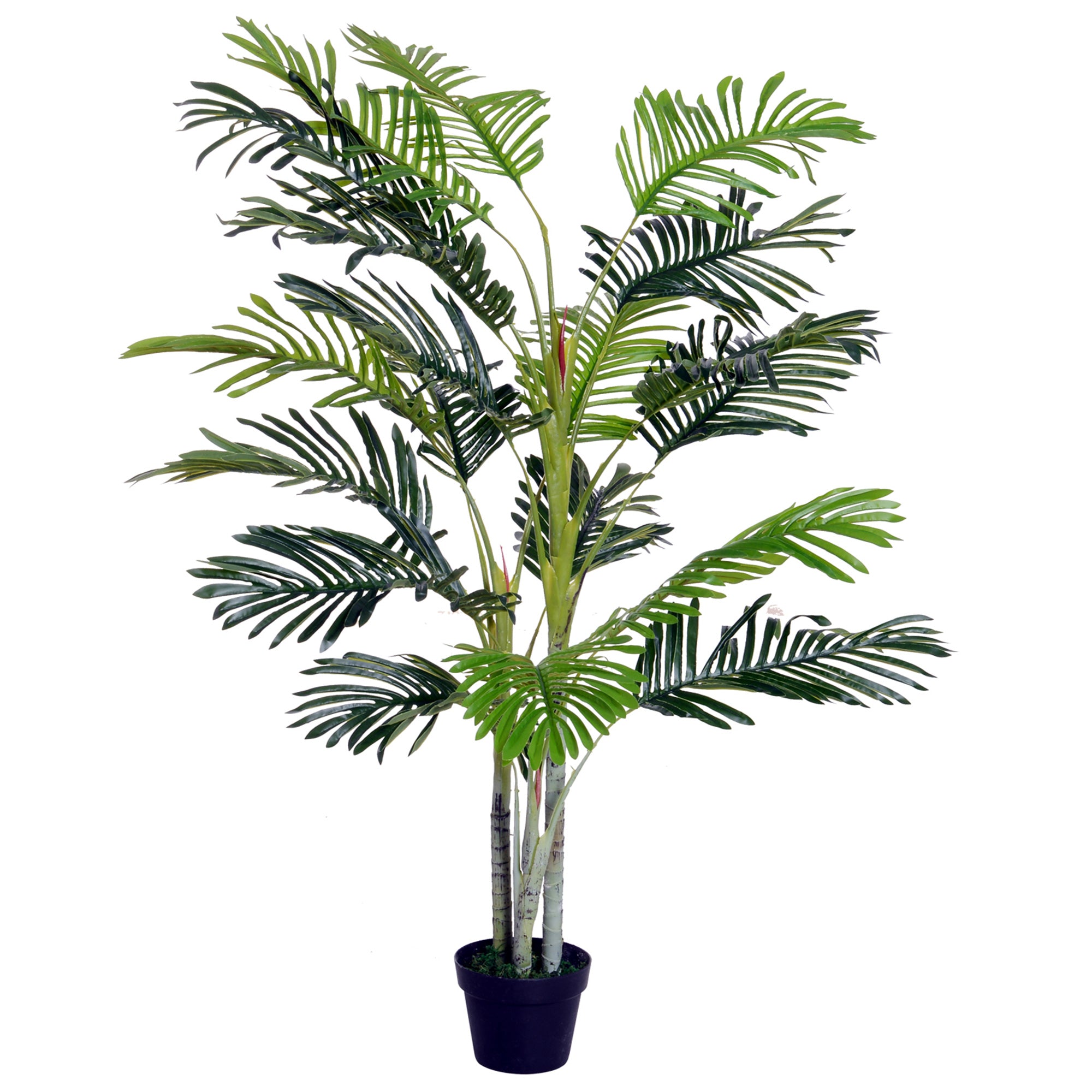 Outsunny Artificial Tree, 150cm Tropical Palm Tree, Fake Plants in Pots, Faux Green Plant for Indoor Outdoor Home Office Living Room Decoration 