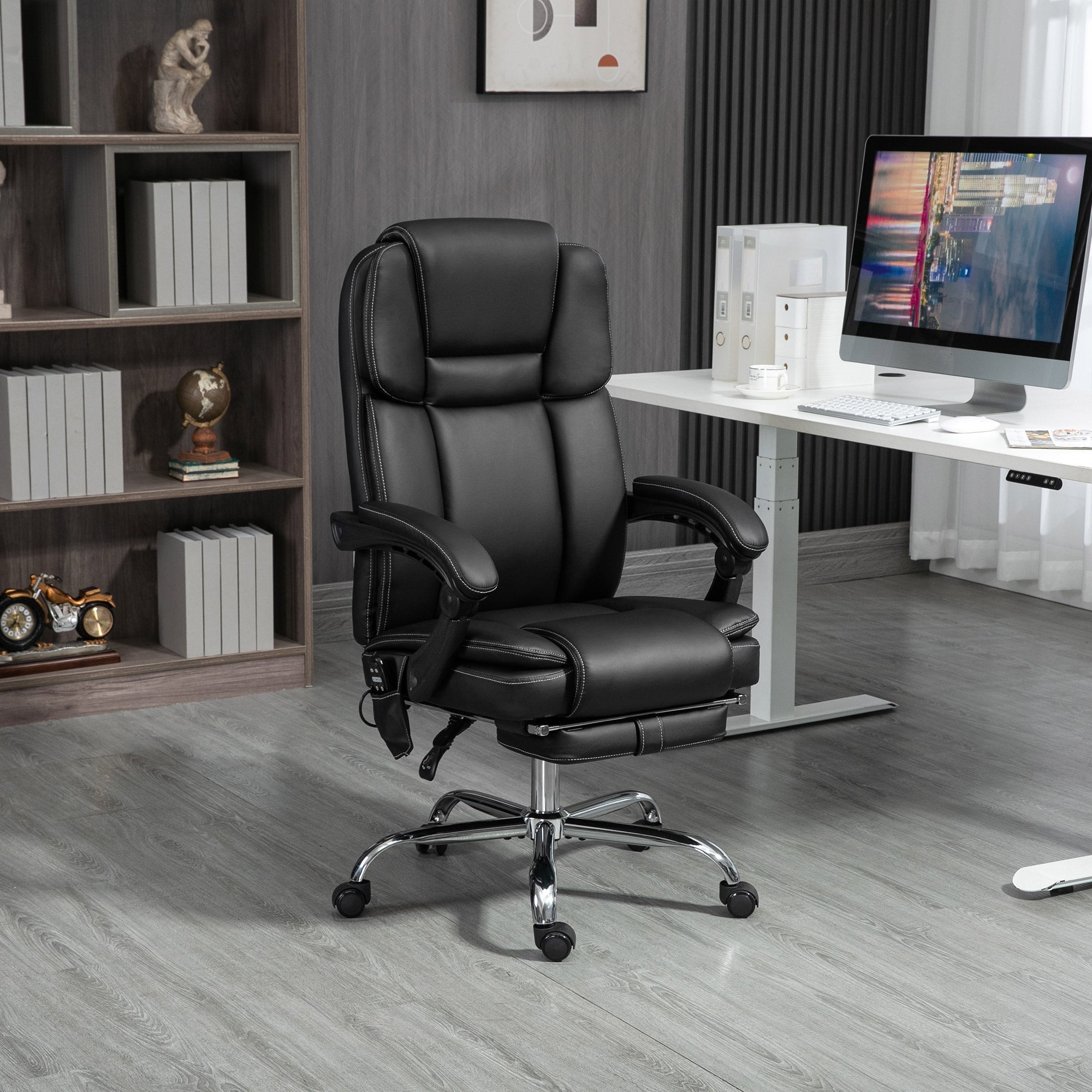 Vinsetto Six Point Vibrating Massage Office Chair - Black 