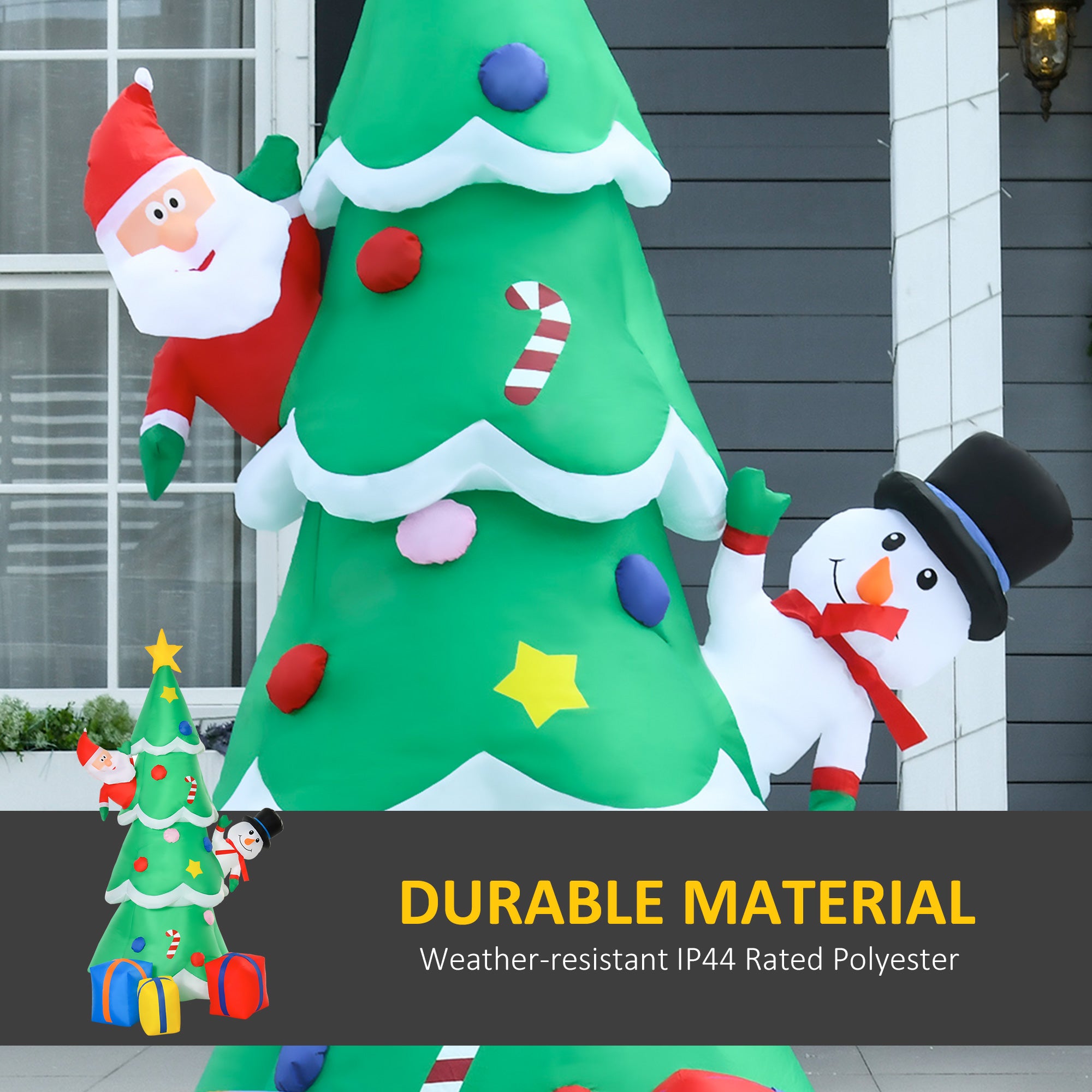 HOMCOM 7FT Christmas Inflatable Tree LED Lighted for Indoor Outdoor Decoration 