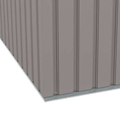 Outsunny Corrugated Garden Metal Storage Shed Outdoor Equipment Tool Box with Kit Ventilation Doors 9x 4FT Light Grey 