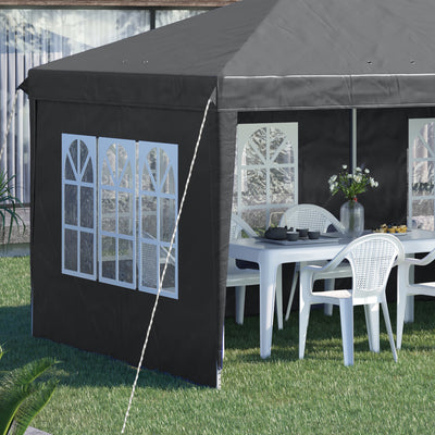 Outsunny 3 x 6m Pop-Up Gazebo, with Removable Walls - Grey 