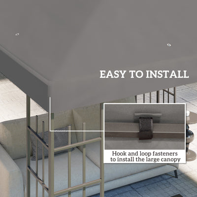 Outsunny 3 x 3(m) Gazebo Frame Replacement - Grey 