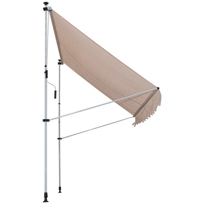 Outsunny 2x1.5m  Adjustable Outdoor Aluminium Frame Awning Beige 