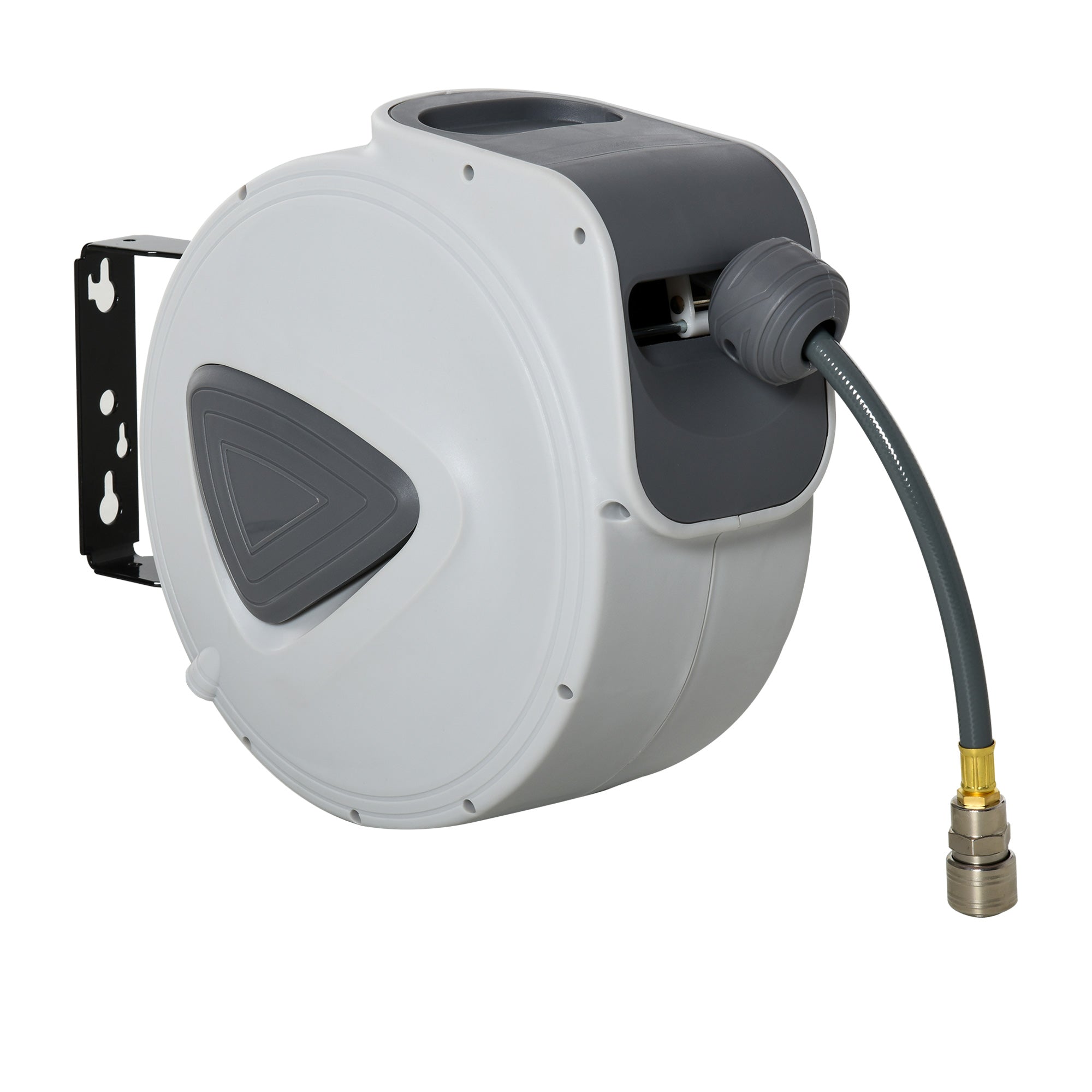 DURHAND Retractable Air Hose Reel 15m+ 140cm Hose Diameter 3/ 8" 9.5mm, Hose Connector 1/ 4" BSP, Wall Mount Auto Rewind Hose- Reel 