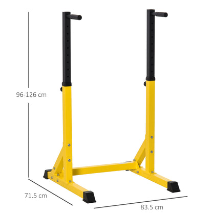 HOMCOM 83.5L x 71.5W x 126H cm Dip Station Chin Up Parallel Bars Pull Up Power Tower Home Gym Workout Bicep Tricep Fitness Equipment Height Adjustable 