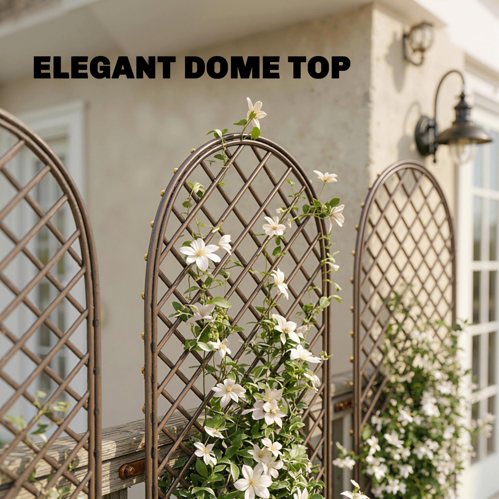 Outsunny Garden Trellis, Decorative Trellis Panels for Climbing Outdoor Plants, Vegetables, Vines, Flowers, Natural Wood Finish 