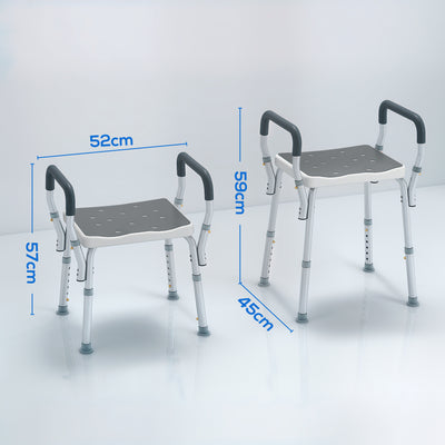 HOMCOM 57-69cm Aluminium Frame Bath Seat 