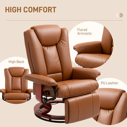 HOMCOM Faux Leather Recliner Chair - Brown 
