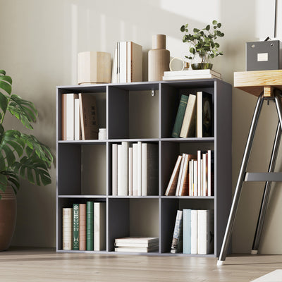 HOMCOM Nine-Cube Storage Shelf - Grey 