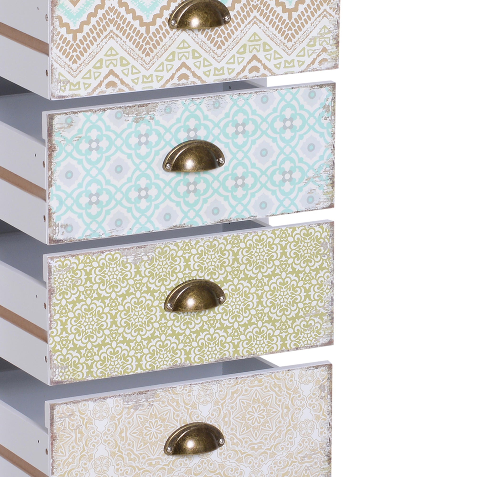 HOMCOM Chest of 5 Drawers Bedside Cabinet Side Storage Chest Entryway Living Room Bedroom Furniture Organizer Unit 