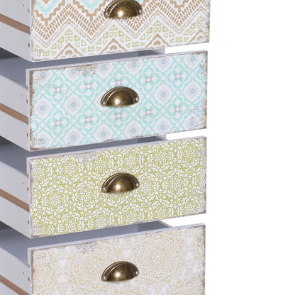 HOMCOM Chest of 5 Drawers Bedside Cabinet Side Storage Chest Entryway Living Room Bedroom Furniture Organizer Unit 