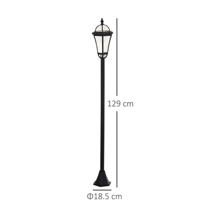 Outsunny 2 PCS LED Garden Lights Lamp Post Solar Powered Lantern Patio Pathway Walkway Outdoor Water-Resist Auto Switch 6 Hours Black 