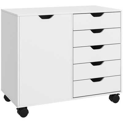 HOMCOM Multi-Storage Mobile Office Storage Cabinet - White 