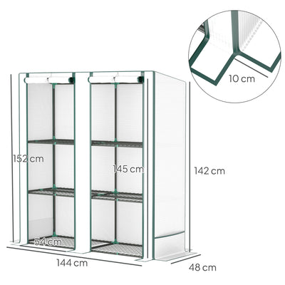 Outsunny Three-Tier Mini Greenhouse - White 