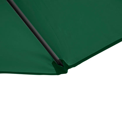 Outsunny 2.5M Garden Cantilever Parasol, Offset Roma Patio Umbrella Hanging Sun Shade Canopy Shelter with 360\'c2\'b0 Rotation and Cross Base, Green