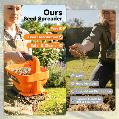 Outsunny Cordless Spreader, 3.3L Handheld Seed Spreader with Adjustable Scatter Width, Adjustable Flow, USB Charging Cable 