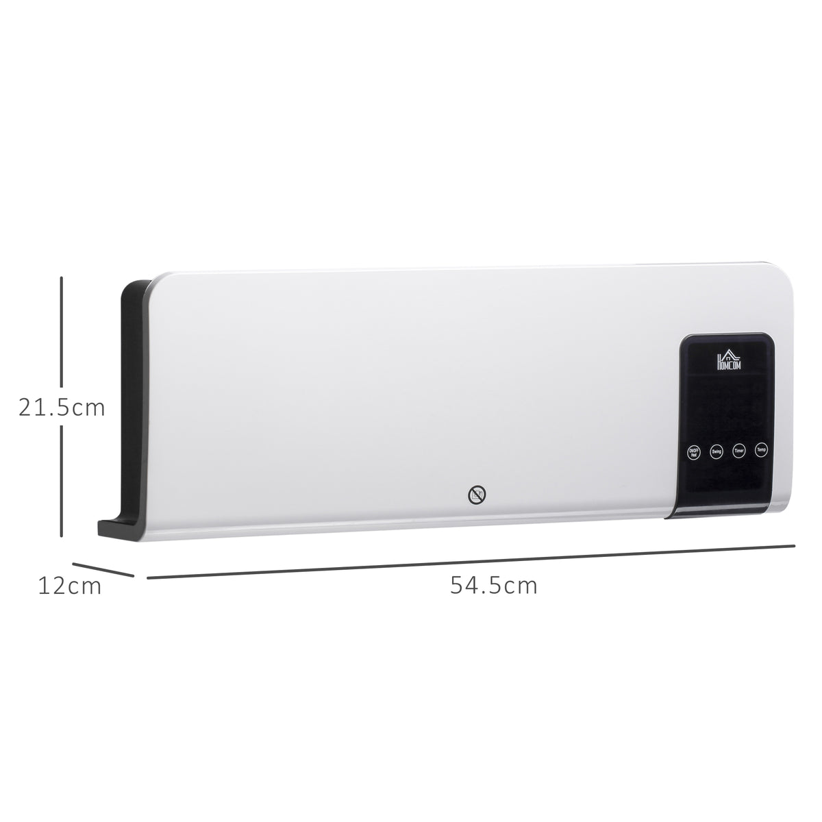 HOMCOM 2kW Wall-Mounted Heater, 18-45°C Temperature - White