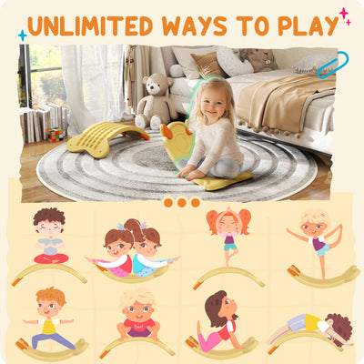AIYAPLAY Balance Board for Kids Balance Training & Sensory Play, Yellow 