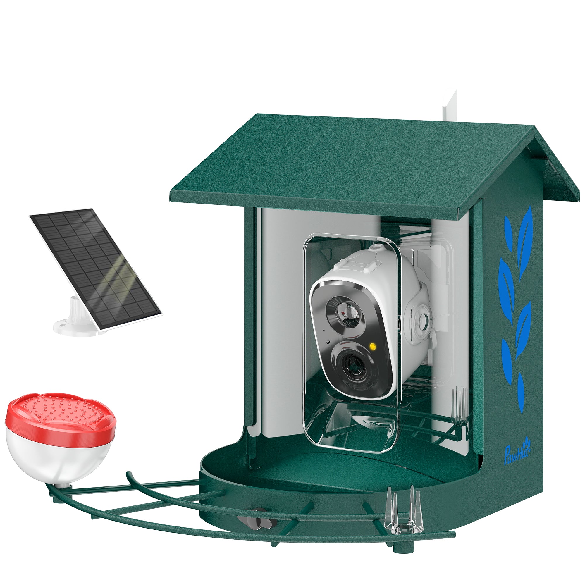 PawHut Smart Bird Feeder Camera 2K HD with AI Identifies 16,000+ Species, 2K HD Auto Capture Video, APP Instant Notifications 