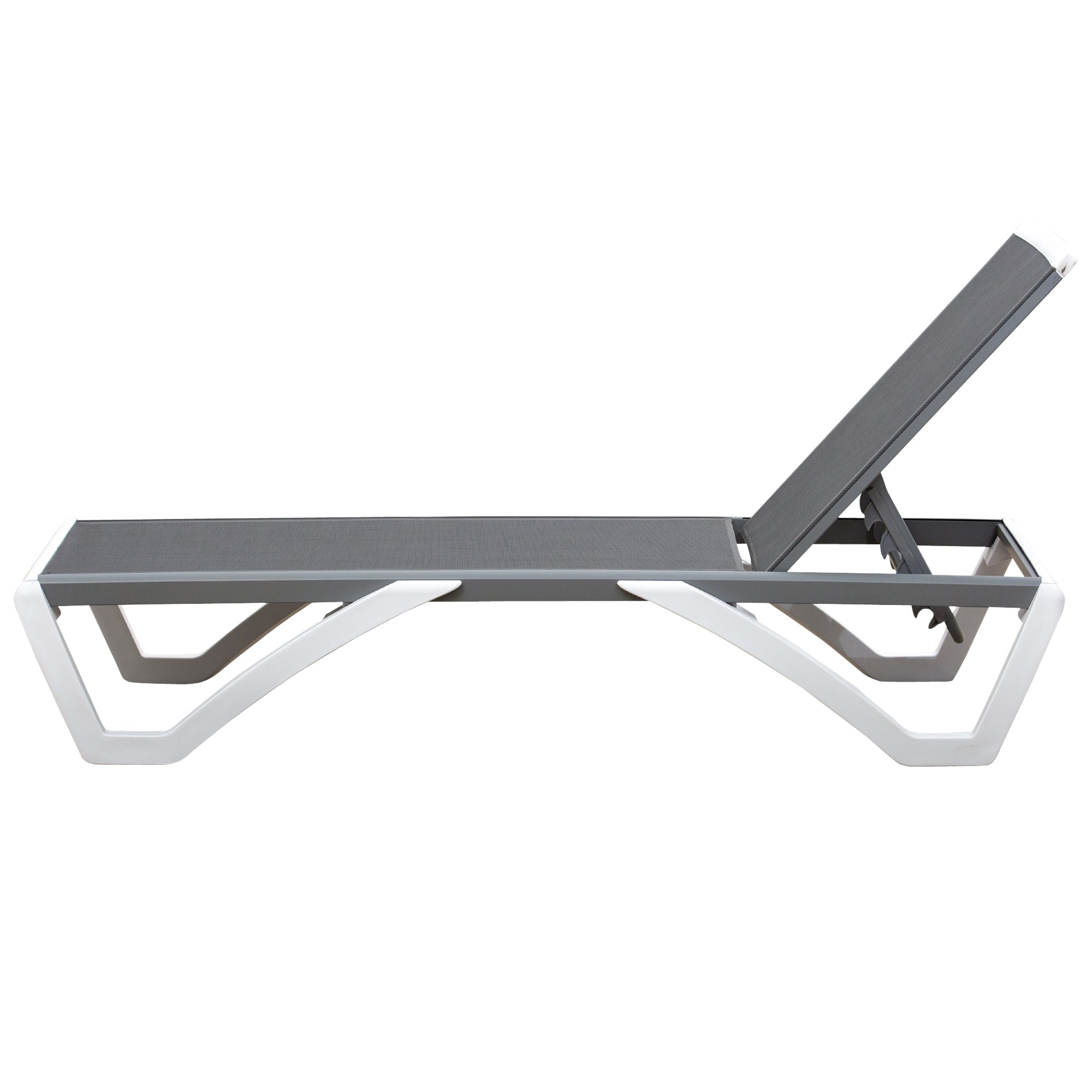 Outsunny Aluminium Frame Sun Lounger, with Adjustable Back - Grey 