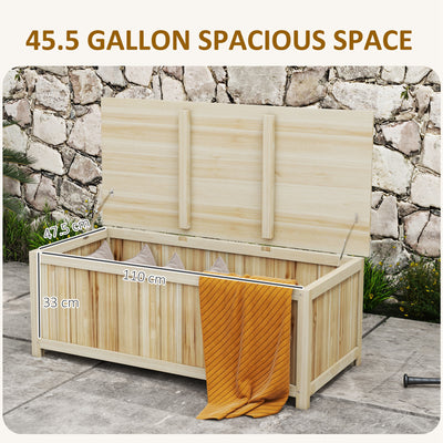 Outsunny 172 Litre Outdoor Storage Box, Wooden terrace Box Garden Storage Container, Natural 