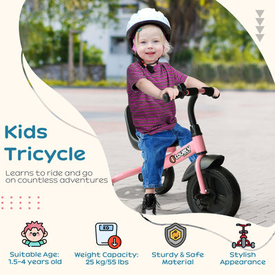 HOMCOM Kids Trike Toddler Tricycle Children Ride on 3 Wheels Bike For 1.5 - 4 Years Pink 